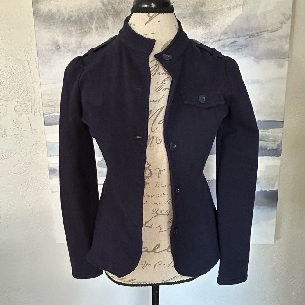 Converse navy fitted lightweight military style jacket